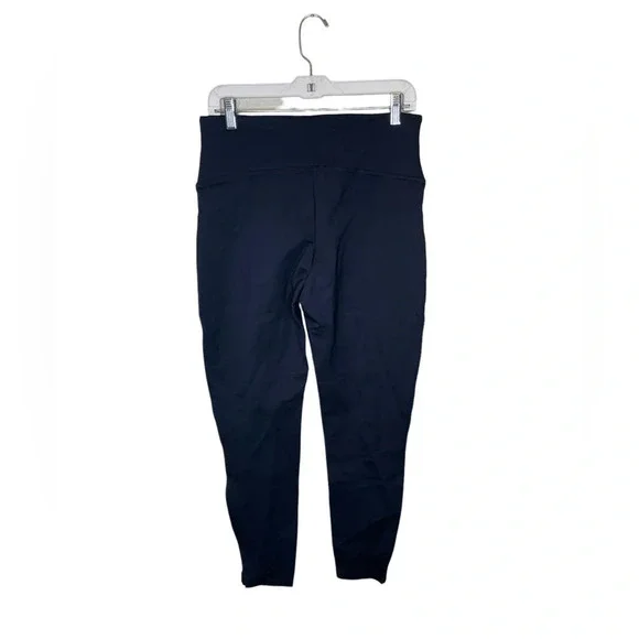 Spanx Ankle Length Ponte Hem Slit Leggings Size Large Navy Slimming - Picture 5 of 9